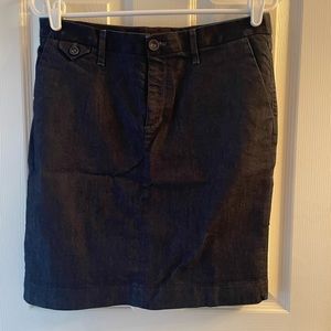 Dark stretch denim pencil skirt